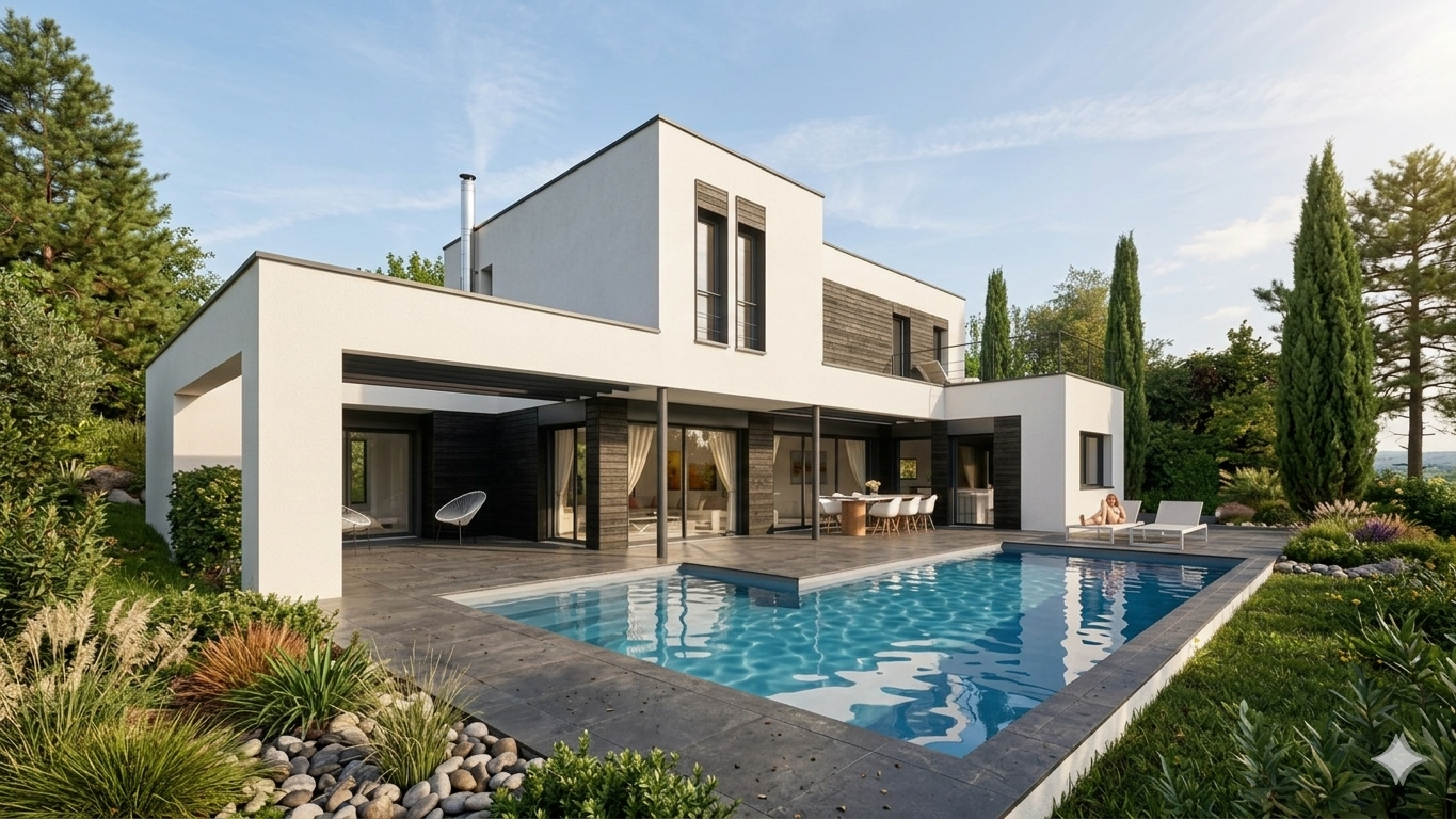 Villa contemporaine avec piscine, La Tour du Pin