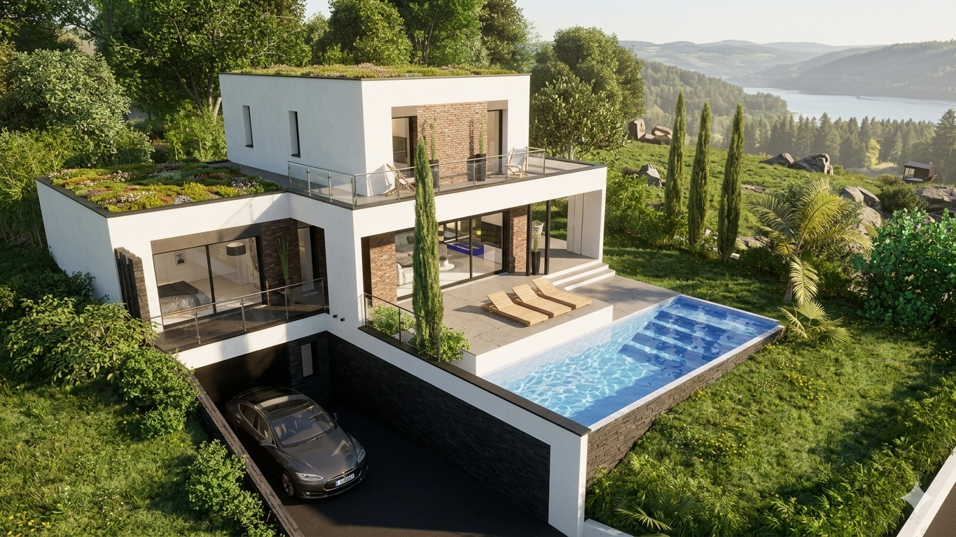 Construction d'une villa contemporaine à Saint-Maurice-de-Gourdans