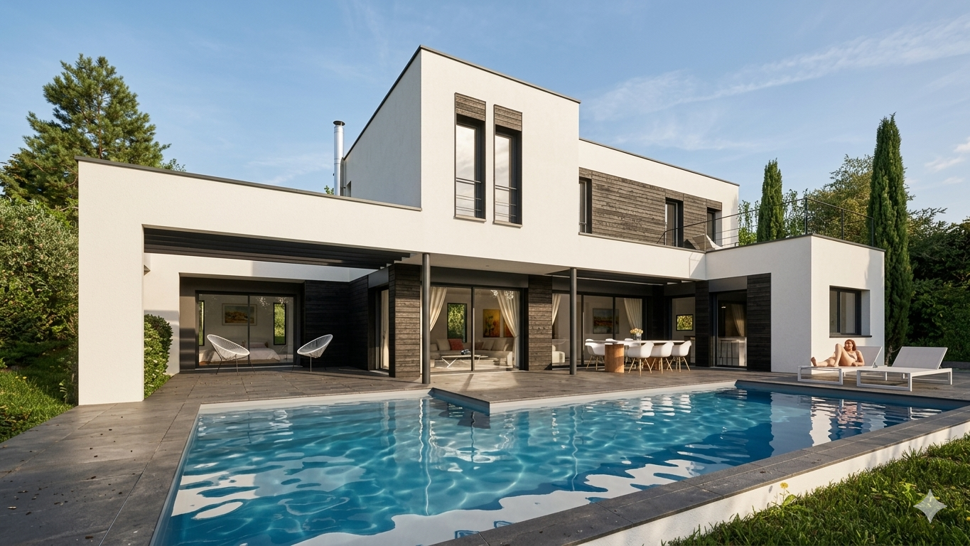 Villa contemporaine avec piscine, La Tour du Pin